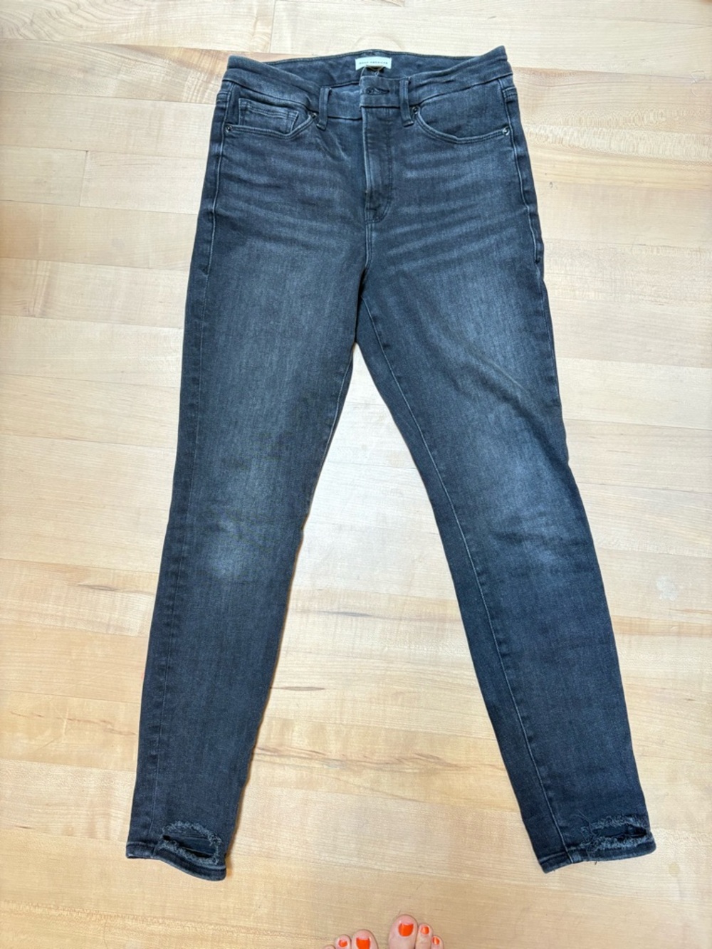 Good American Washed Black High-Rise Skinny Jeans